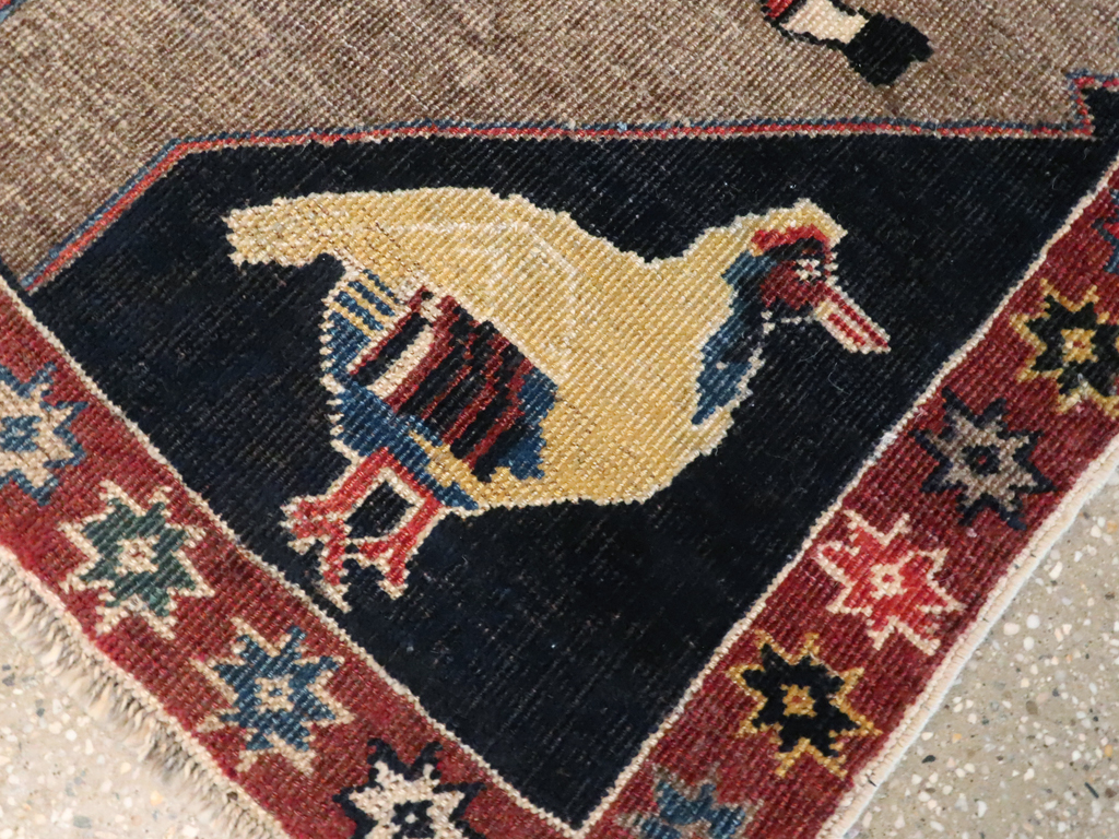 Vintage Persian Shiraz Pictorial Rug, No.25214 - Gss