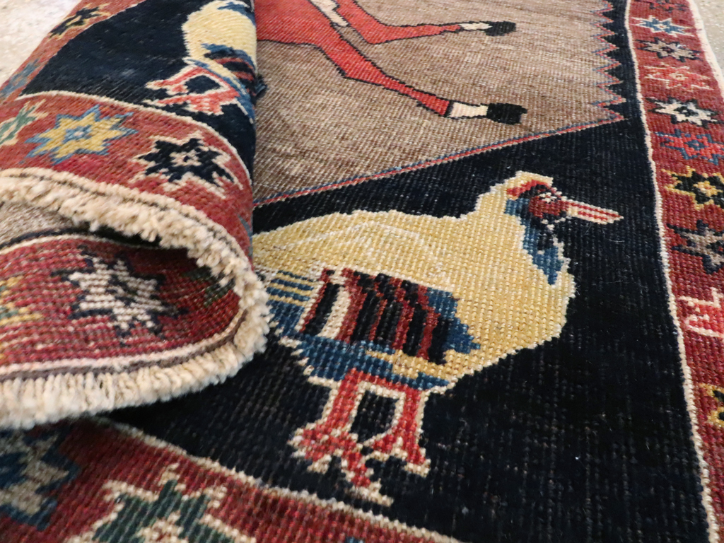 Vintage Persian Shiraz Pictorial Rug, No.25214 - Gss