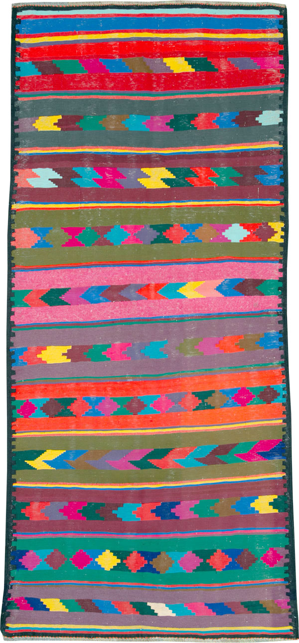 Vintage Persian Flatweave Kilim Rug (Pair: 1 of 2), No.25217 - Gss