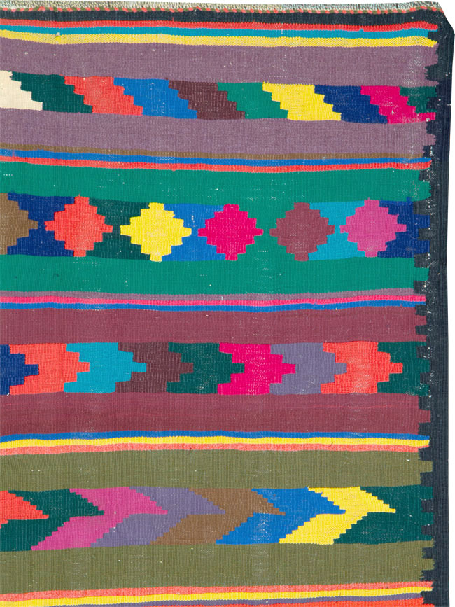 Vintage Persian Flatweave Kilim Rug (Pair: 1 of 2), No.25217 - Gss