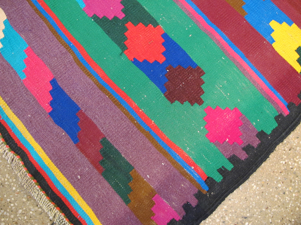Vintage Persian Flatweave Kilim Rug (Pair: 1 of 2), No.25217 - Gss