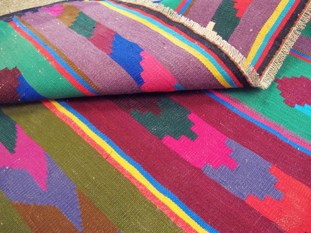 Vintage Persian Flatweave Kilim Rug (Pair: 1 of 2), No.25217 - Gss