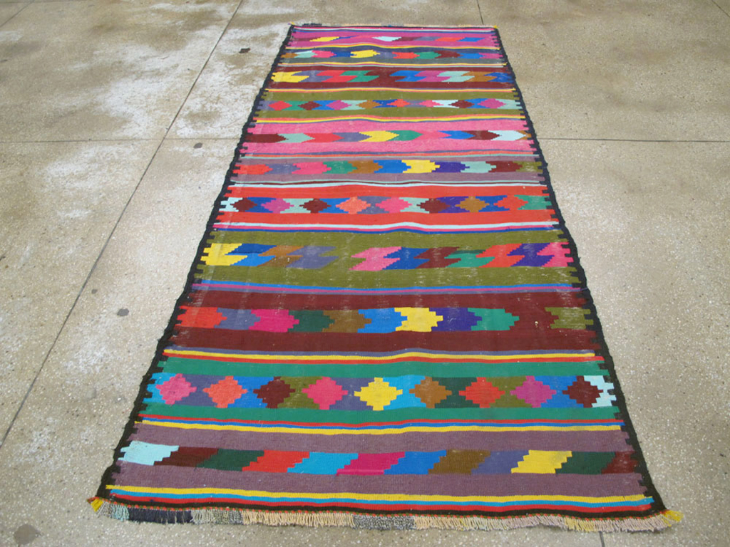 Vintage Persian Flatweave Kilim Rug (Pair: 2 of 2), No.25218 - Gss
