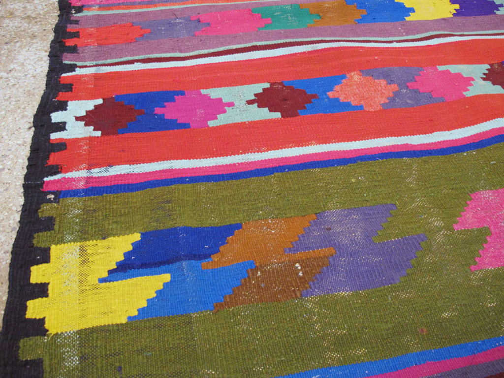 Vintage Persian Flatweave Kilim Rug (Pair: 2 of 2), No.25218 - Gss