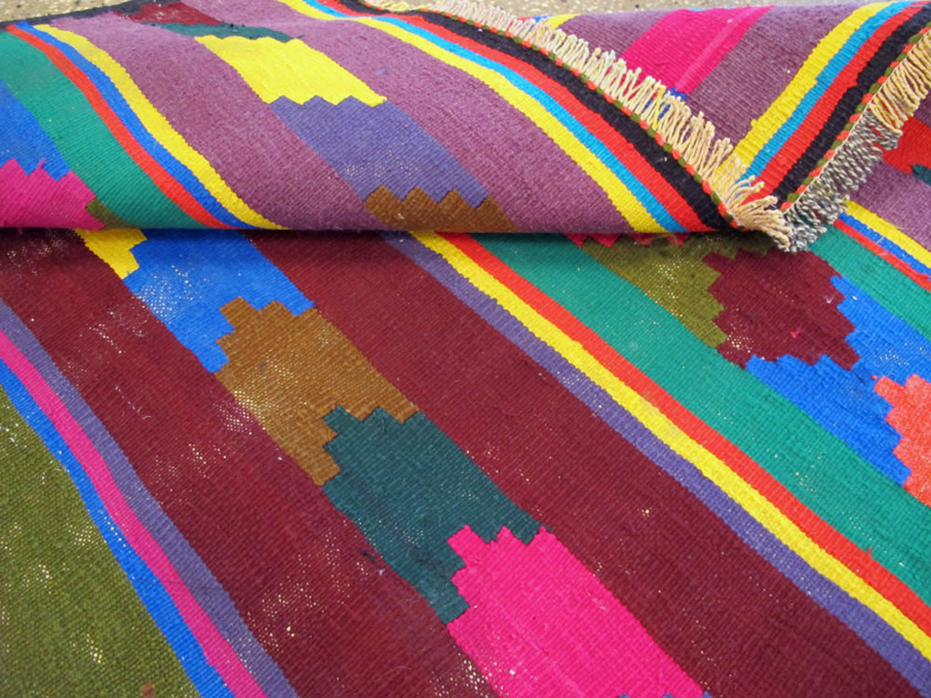 Vintage Persian Flatweave Kilim Rug (Pair: 2 of 2), No.25218 - Gss