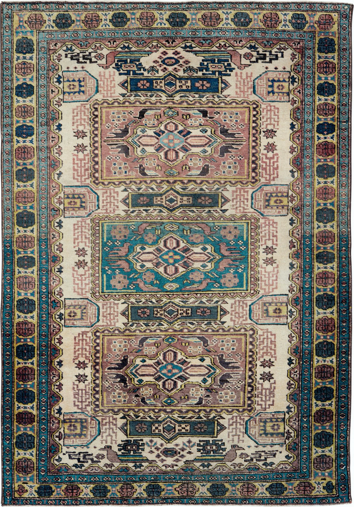 Vintage Persian Veece Throw Rug, No.25222 - Gss
