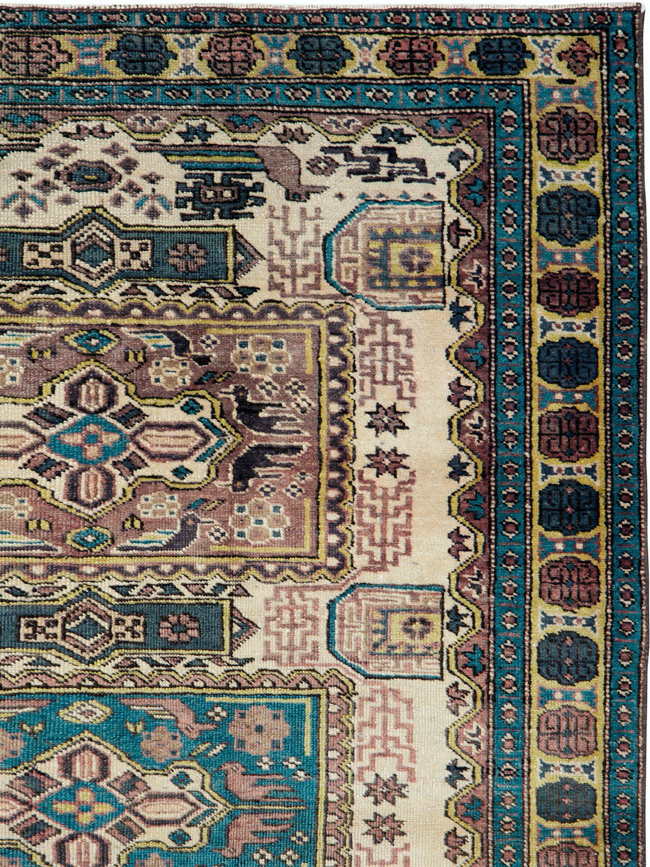 Vintage Persian Veece Throw Rug, No.25222 - Gss