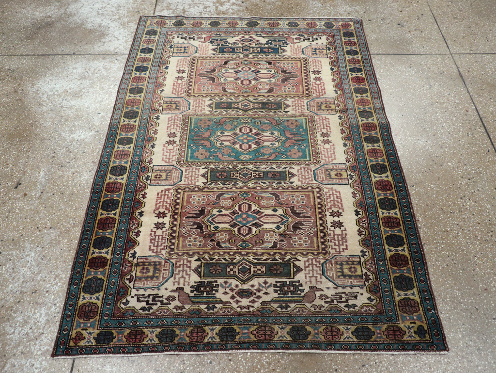 Vintage Persian Veece Throw Rug, No.25222 - Gss