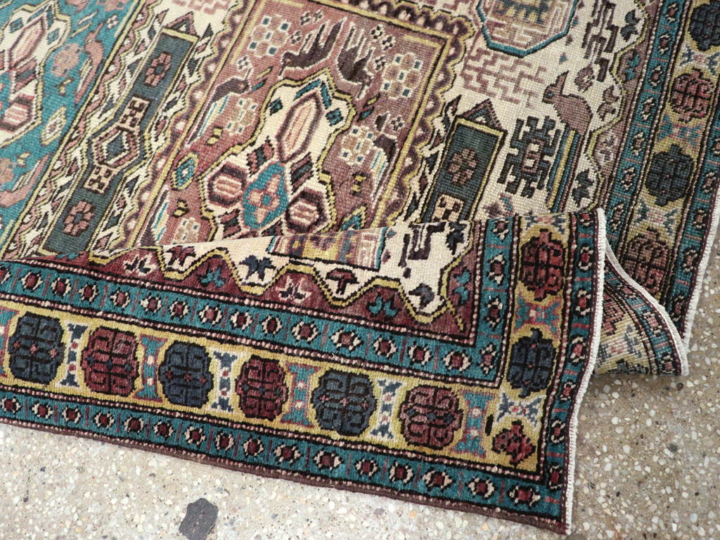 Vintage Persian Veece Throw Rug, No.25222 - Gss