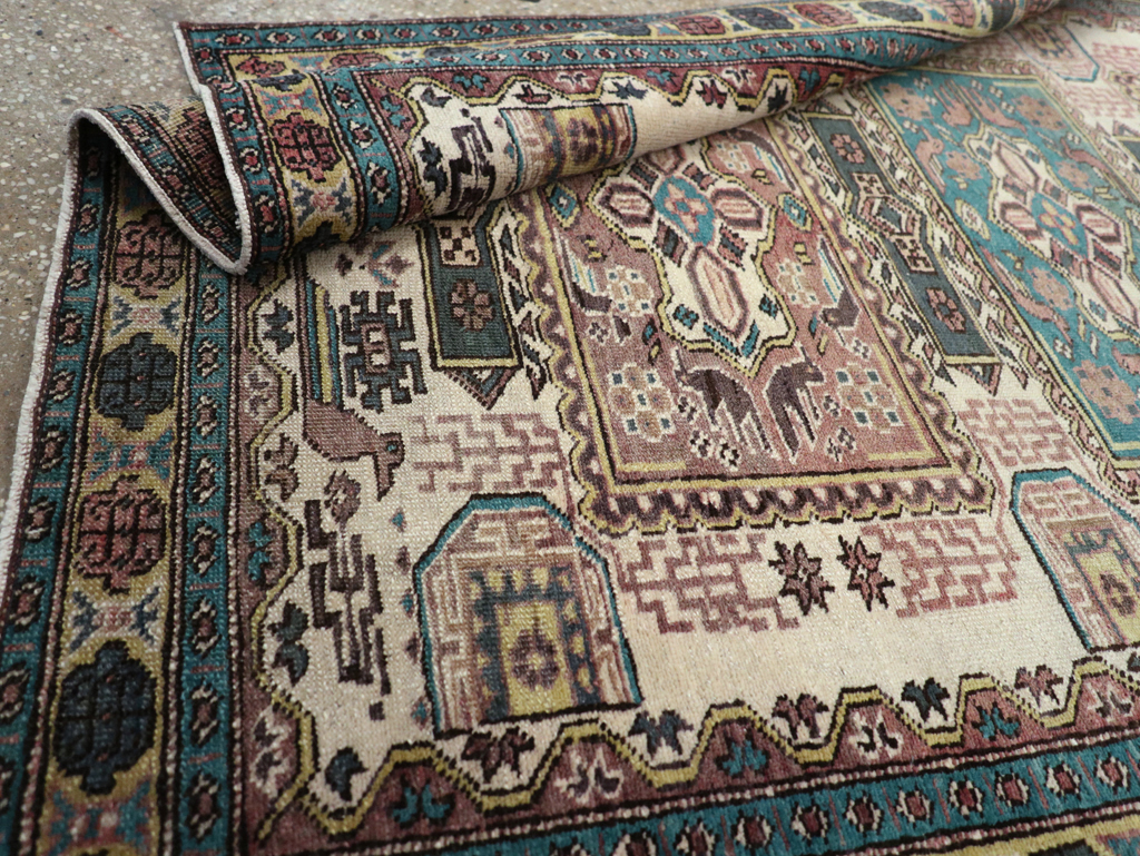 Vintage Persian Veece Throw Rug, No.25222 - Gss