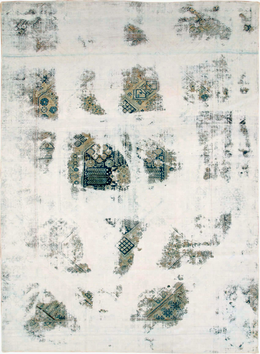 Vintage Persian Tabriz Overdyed Carpet, No.25235 - Gss