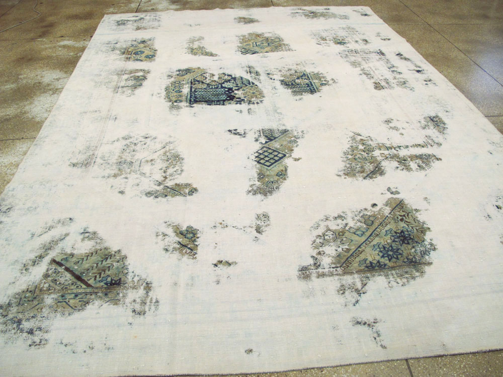 Vintage Persian Tabriz Overdyed Carpet, No.25235 - Gss