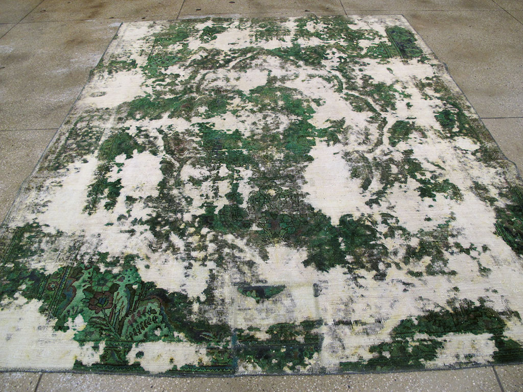 Antique Distressed Persian Tabriz Rug, No.25238 - Gss
