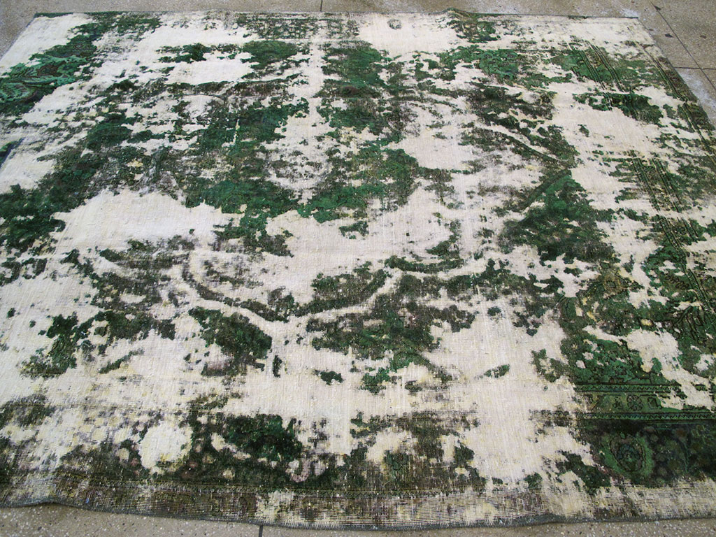 Antique Distressed Persian Tabriz Rug, No.25238 - Gss