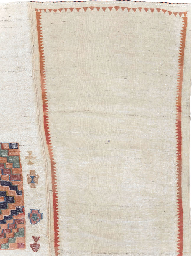 Vintage Persian Flatweave Kilim Small Square Room Size Carpet, No.25245 - Gss