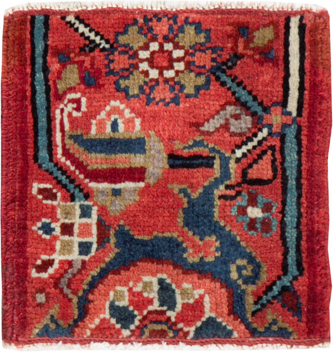 Vintage Persian Heriz Square Throw Rug, No.25250 - Gss