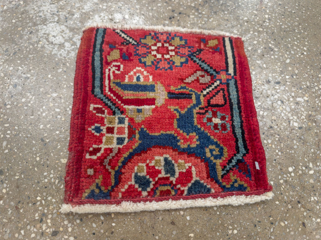 Vintage Persian Heriz Square Throw Rug, No.25250 - Gss
