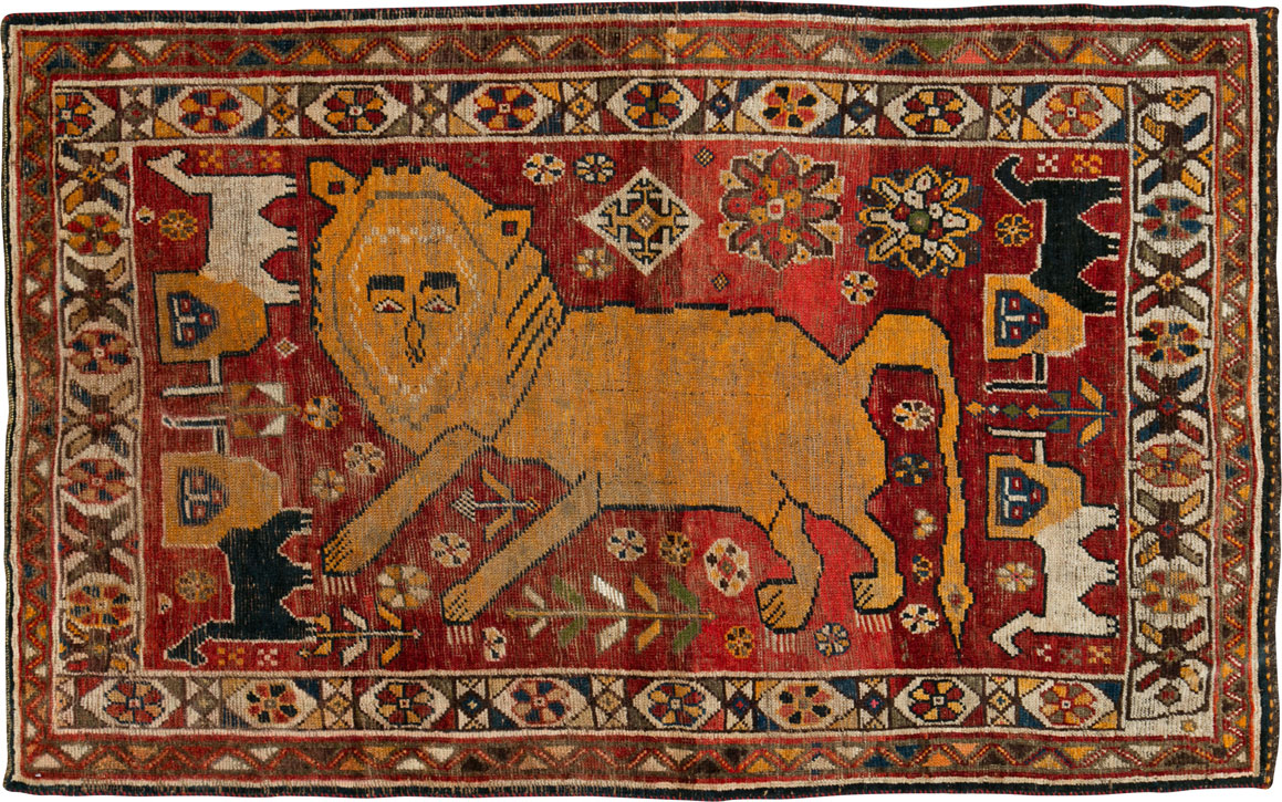 Antique Persian Gabbeh Pictorial Rug, No.25257 - Gss