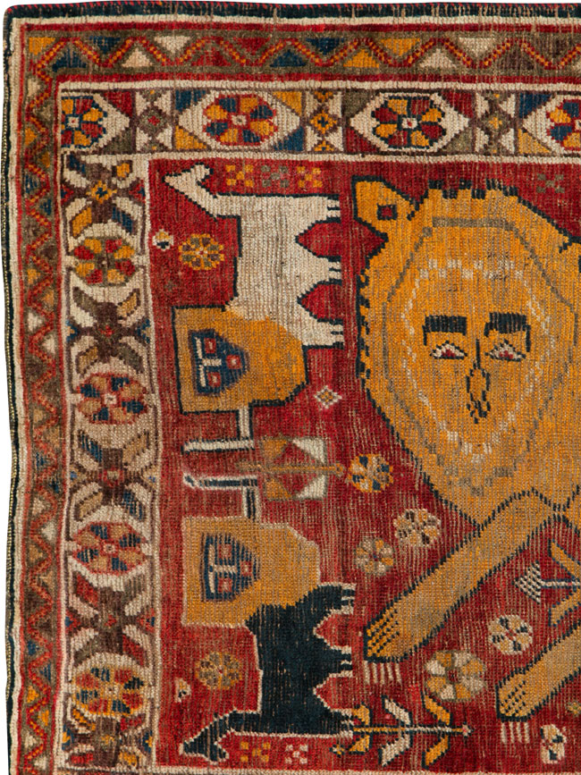 Antique Persian Gabbeh Pictorial Rug, No.25257 - Gss