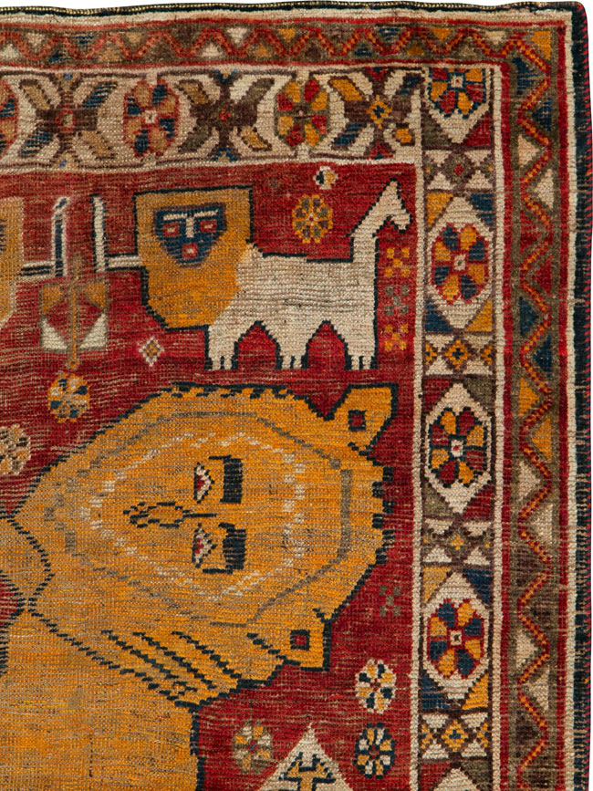 Antique Persian Gabbeh Pictorial Rug, No.25257 - Gss