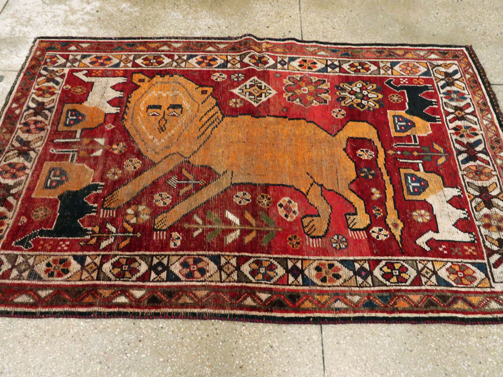 Antique Persian Gabbeh Pictorial Rug, No.25257 - Gss