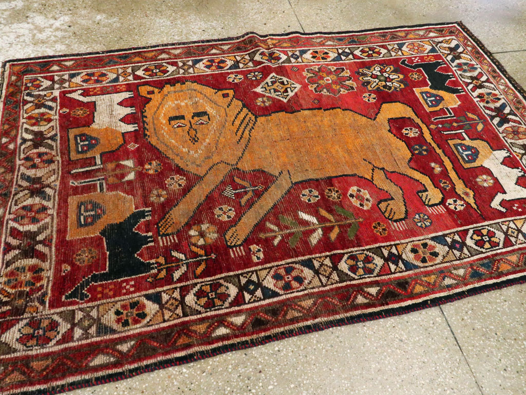 Antique Persian Gabbeh Pictorial Rug, No.25257 - Gss