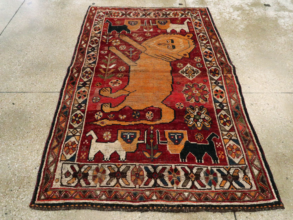 Antique Persian Gabbeh Pictorial Rug, No.25257 - Gss