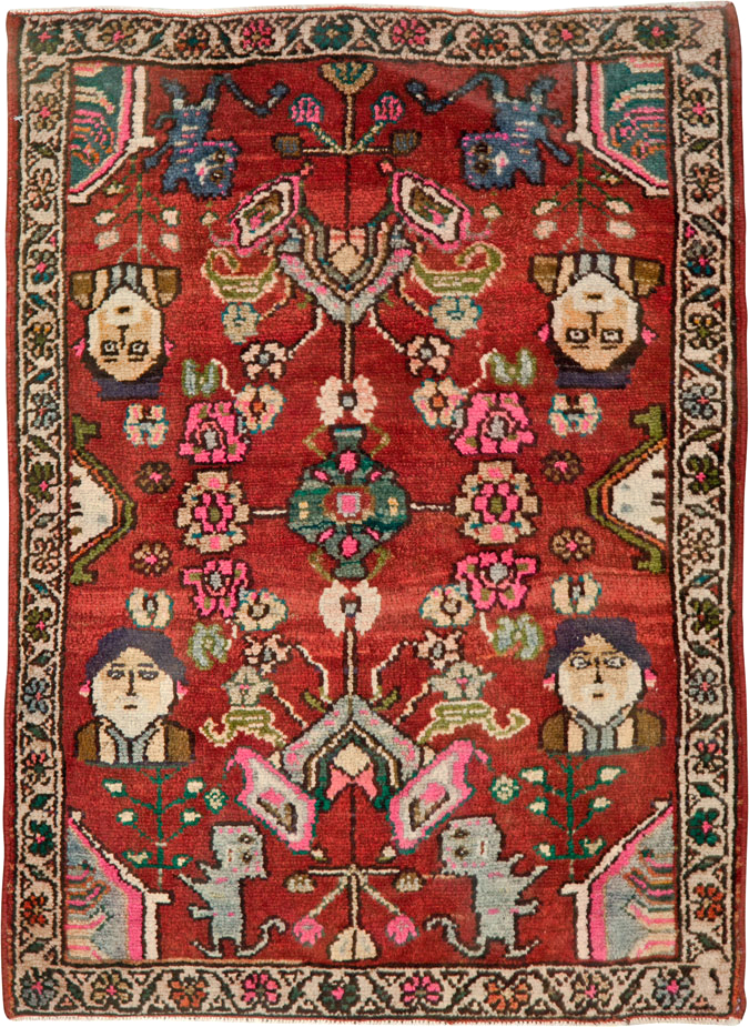 Vintage Hamadan Pictorial Rug, No.25260 - Gss