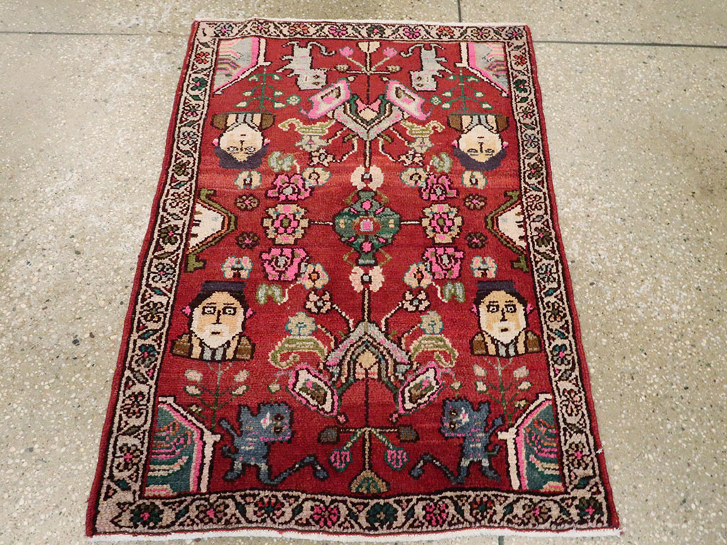 Vintage Hamadan Pictorial Rug, No.25260 - Gss