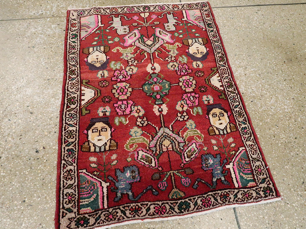 Vintage Hamadan Pictorial Rug, No.25260 - Gss
