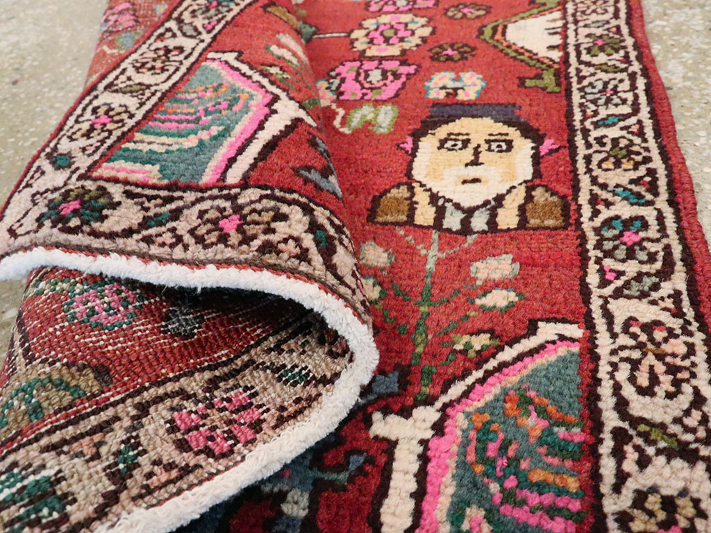 Vintage Hamadan Pictorial Rug, No.25260 - Gss