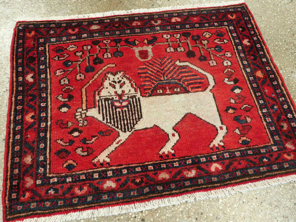 Vintage Persian Hamadan Pictorial Rug (Pair: 1 of 2), No.25261 - Gss