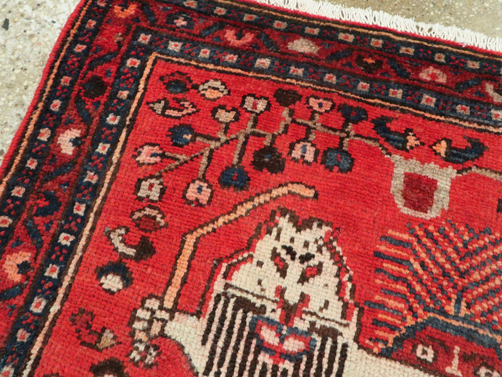 Vintage Persian Hamadan Pictorial Rug (Pair: 1 of 2), No.25261 - Gss