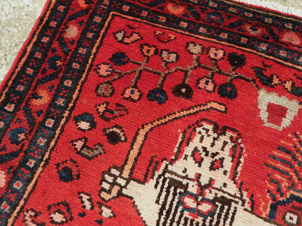 Vintage Persian Hamadan Pictorial Rug (Pair: 2 of 2), No.25262 - Gss