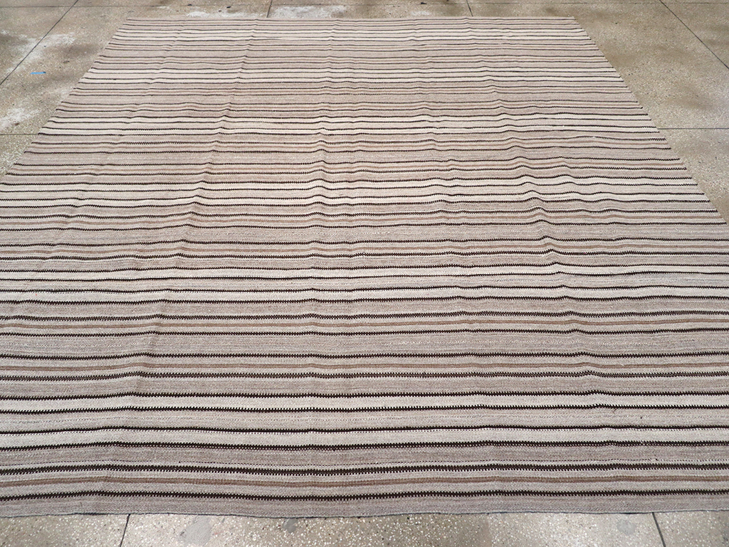 Vintage Persian Flatweave Kilim Room Size Carpet, No.25272 - Gss