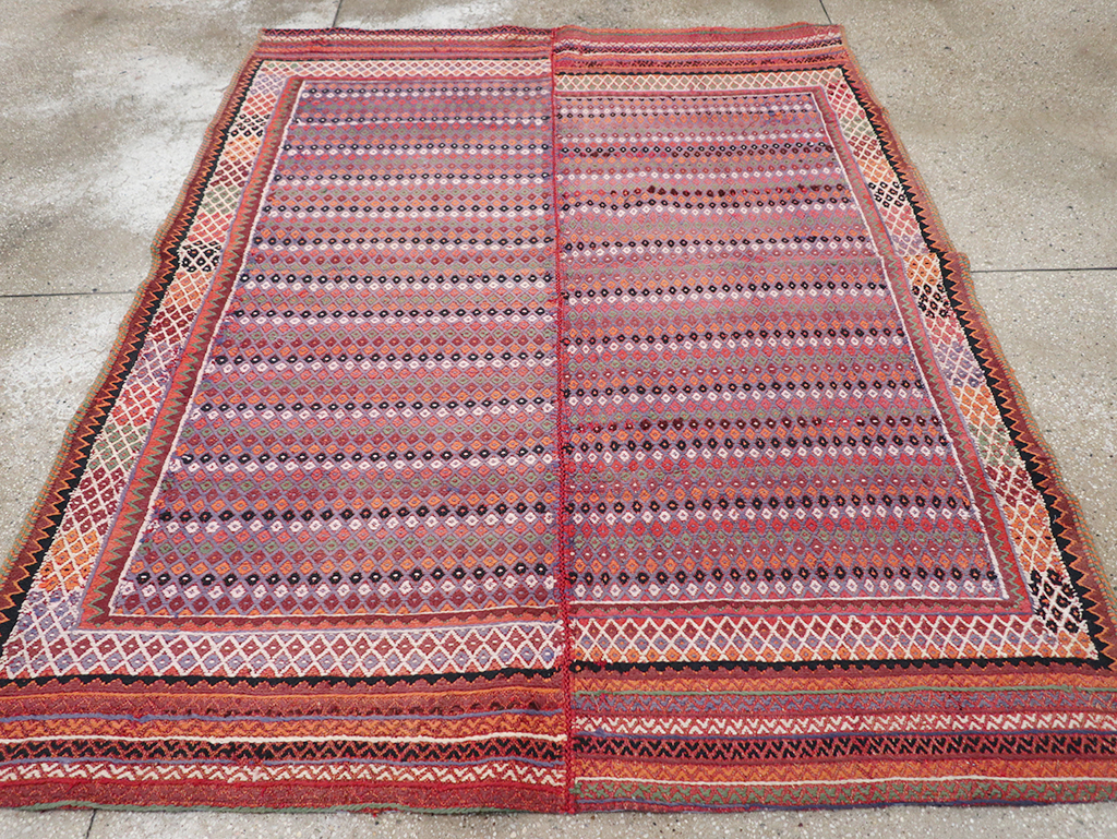 Vintage Persian Flatweave Kilim Accent Rug, No.25273 - Gss