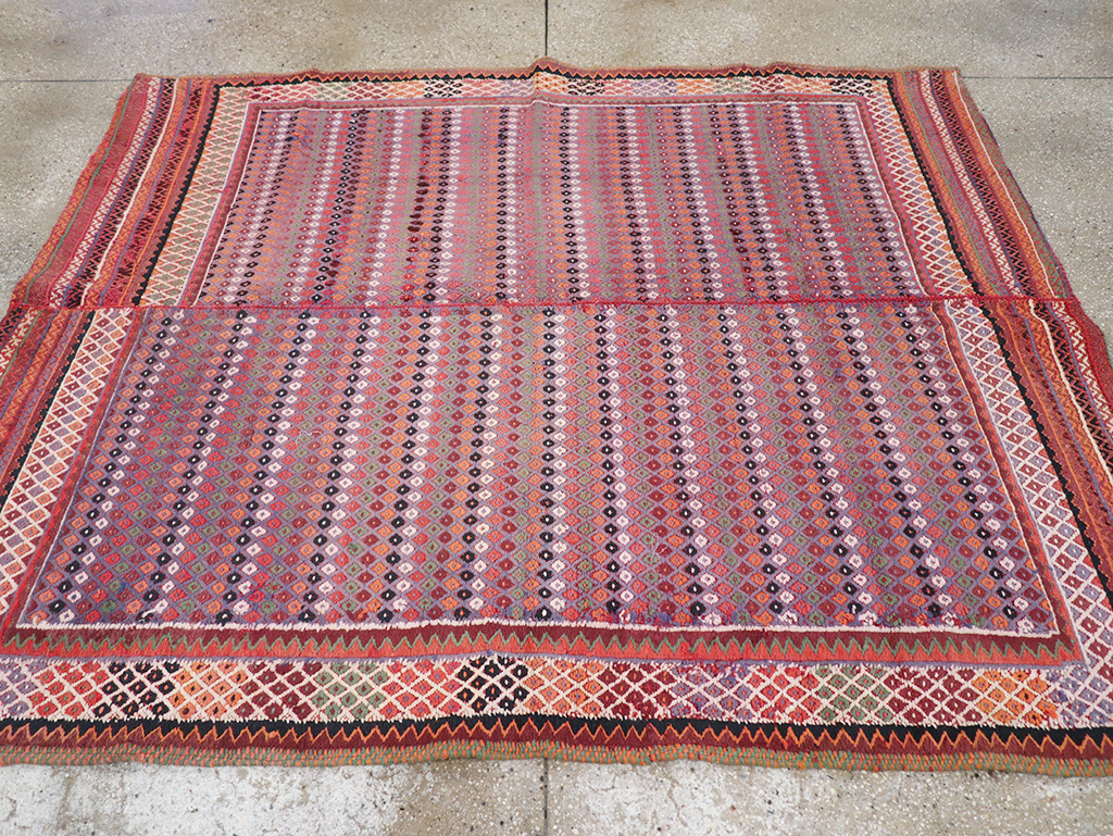 Vintage Persian Flatweave Kilim Accent Rug, No.25273 - Gss