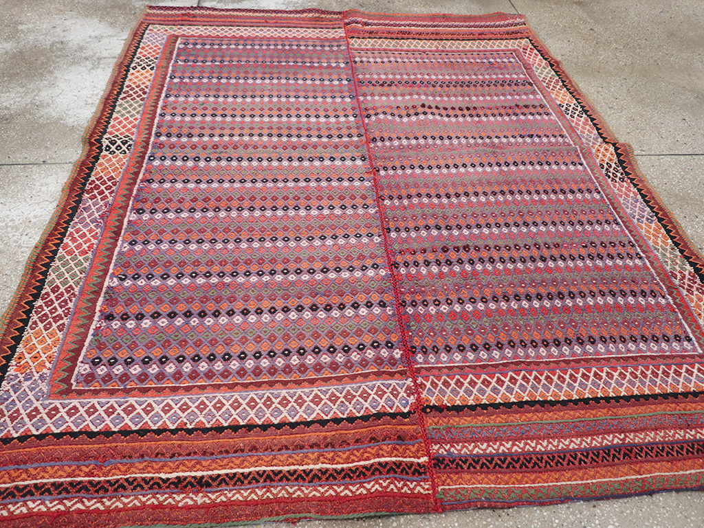 Vintage Persian Flatweave Kilim Accent Rug, No.25273 - Gss