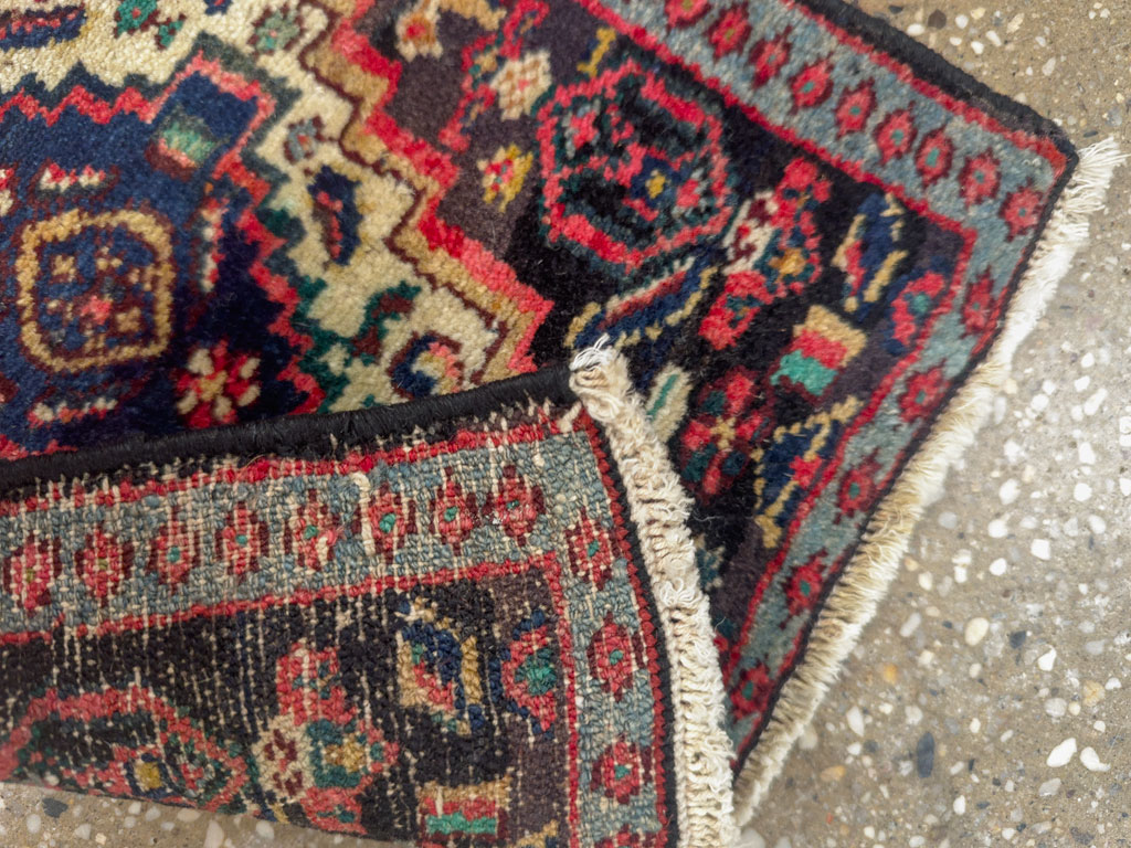 Vintage Persian Senneh Square Throw Rug, No.25276 - Gss