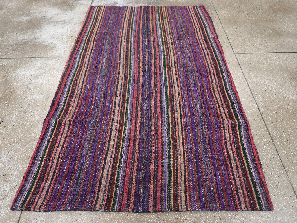 Vintage Persian Flatweave Kilim Accent Rug, No.25282 - Gss