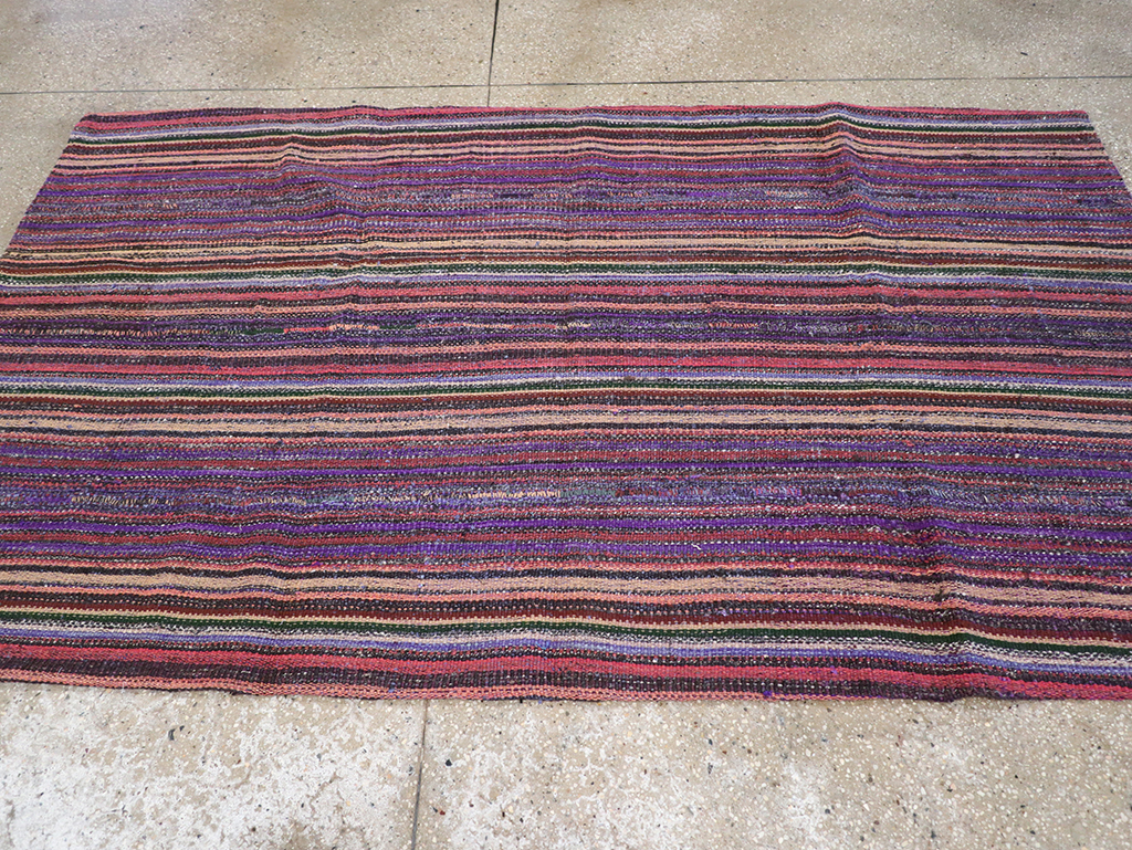 Vintage Persian Flatweave Kilim Accent Rug, No.25282 - Gss