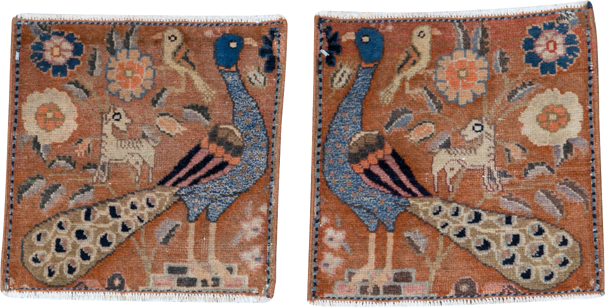 Vintage Persian Mahal Pictorial Rug (Pair: 1 of 2), No.25283 - Gss