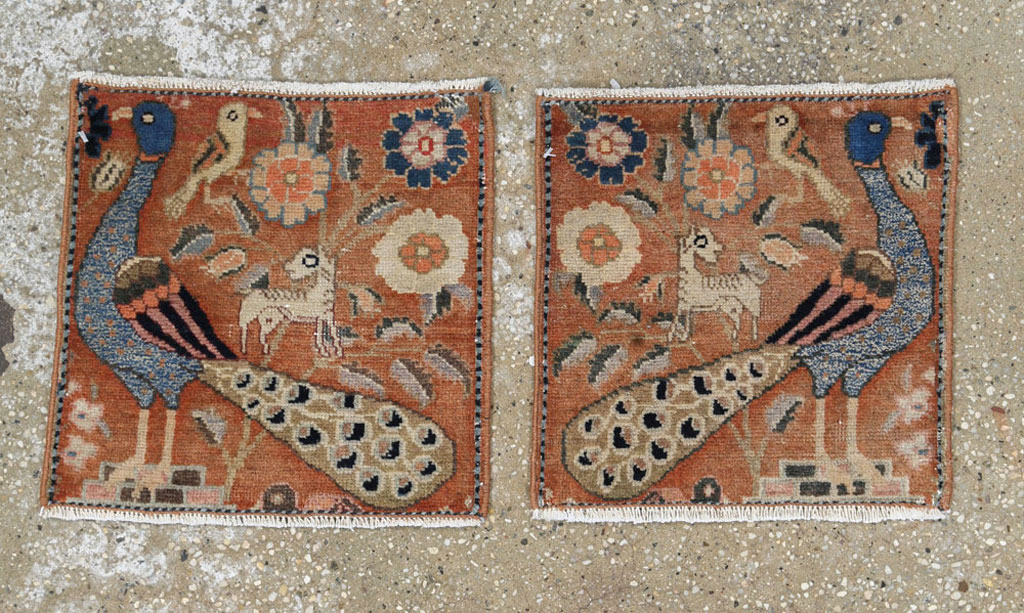 Vintage Persian Mahal Pictorial Rug (Pair: 1 of 2), No.25283 - Gss