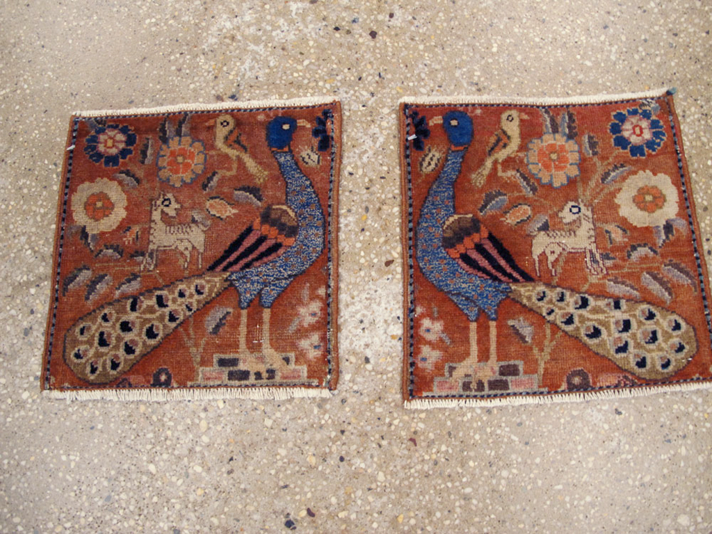 Vintage Persian Mahal Pictorial Rug (Pair: 1 of 2), No.25283 - Gss