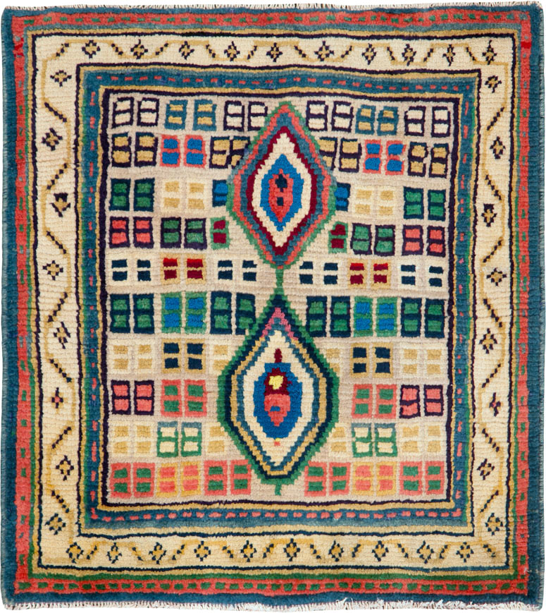 Vintage Persian Gabbeh Rug, No.25322 - Gss