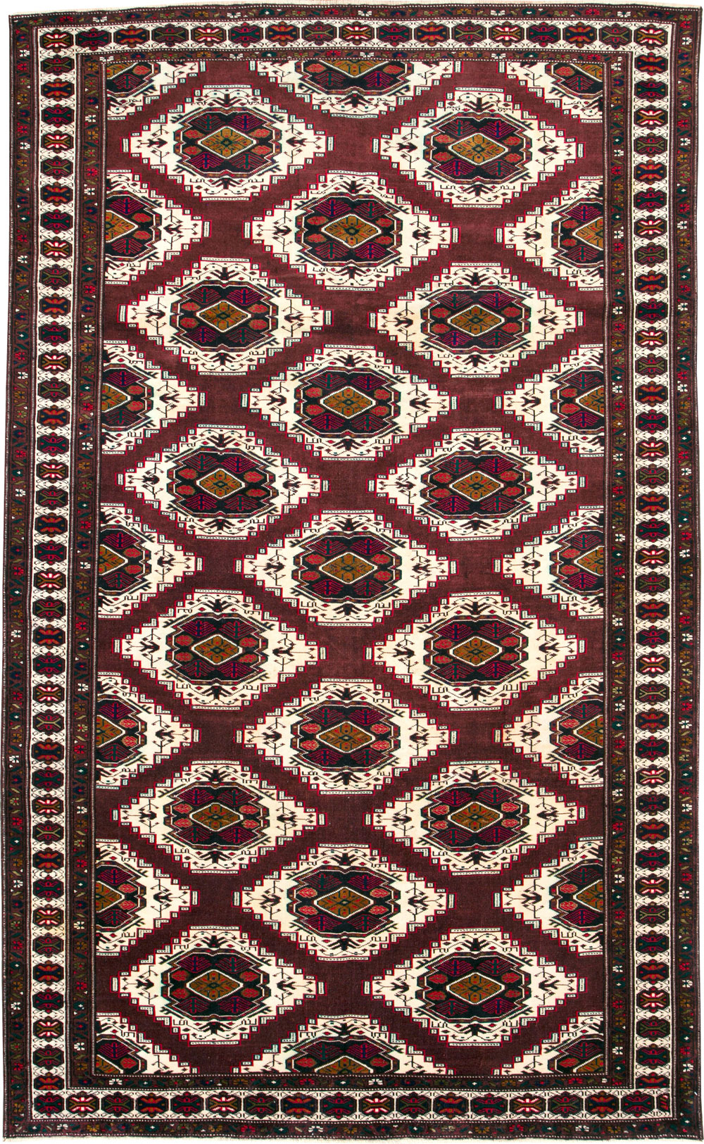 Vintage Central Asian Turkoman Carpet, No.25323 - Gss