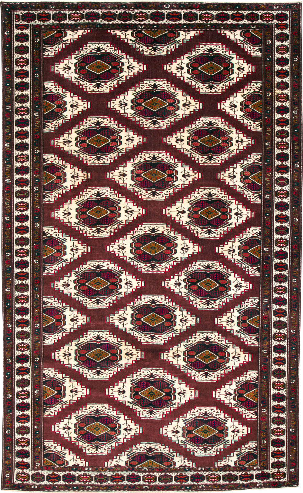 Vintage Central Asian Turkoman Carpet, No.25323 - Gss