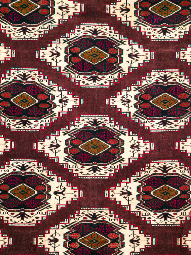 Vintage Central Asian Turkoman Carpet, No.25323 - Gss