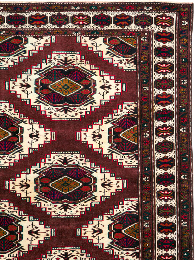 Vintage Central Asian Turkoman Carpet, No.25323 - Gss