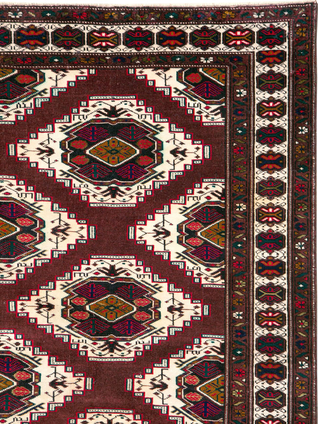 Vintage Central Asian Turkoman Carpet, No.25323 - Gss